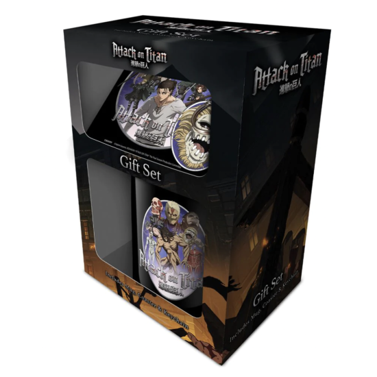 Attack On Titan S4 Gift Set Mug, Coaster & Keychain