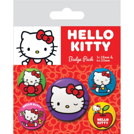 Hello Kitty Colourful Poses Badge Pack