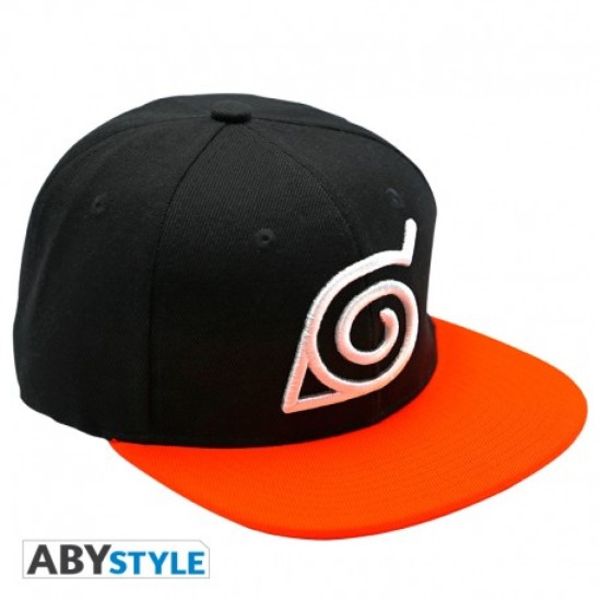 Naruto Shippuden Snapback Cap Black & Orange Konoha