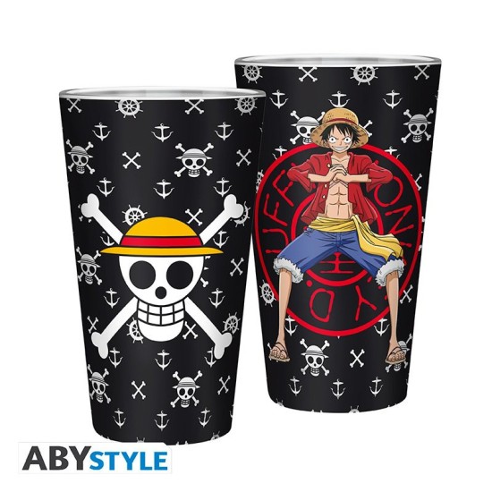 One Piece Large Glass 400ml Luffy