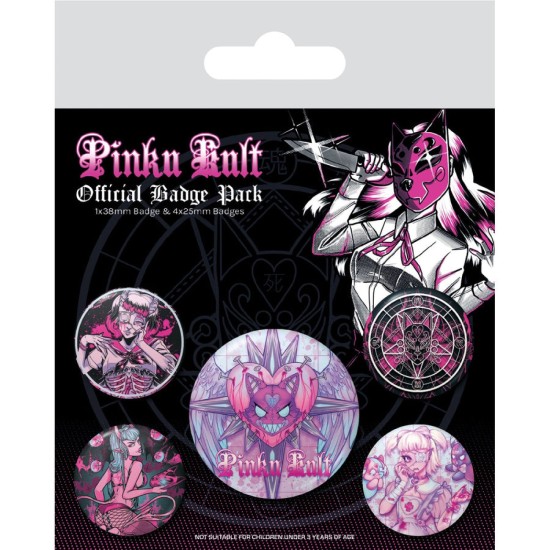 Pinku Kult Deliciously Dark Pin Badge Pack