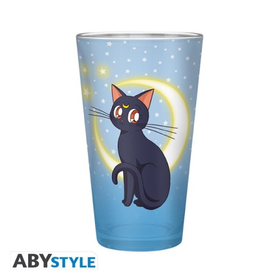 Sailor Moon Large Glass Luna & Artemis