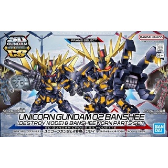 SD Gundam Cross Silhouette Unicorn Gundam 02 Banshee (Destroy Mode) &Banshee Norn Parts Set